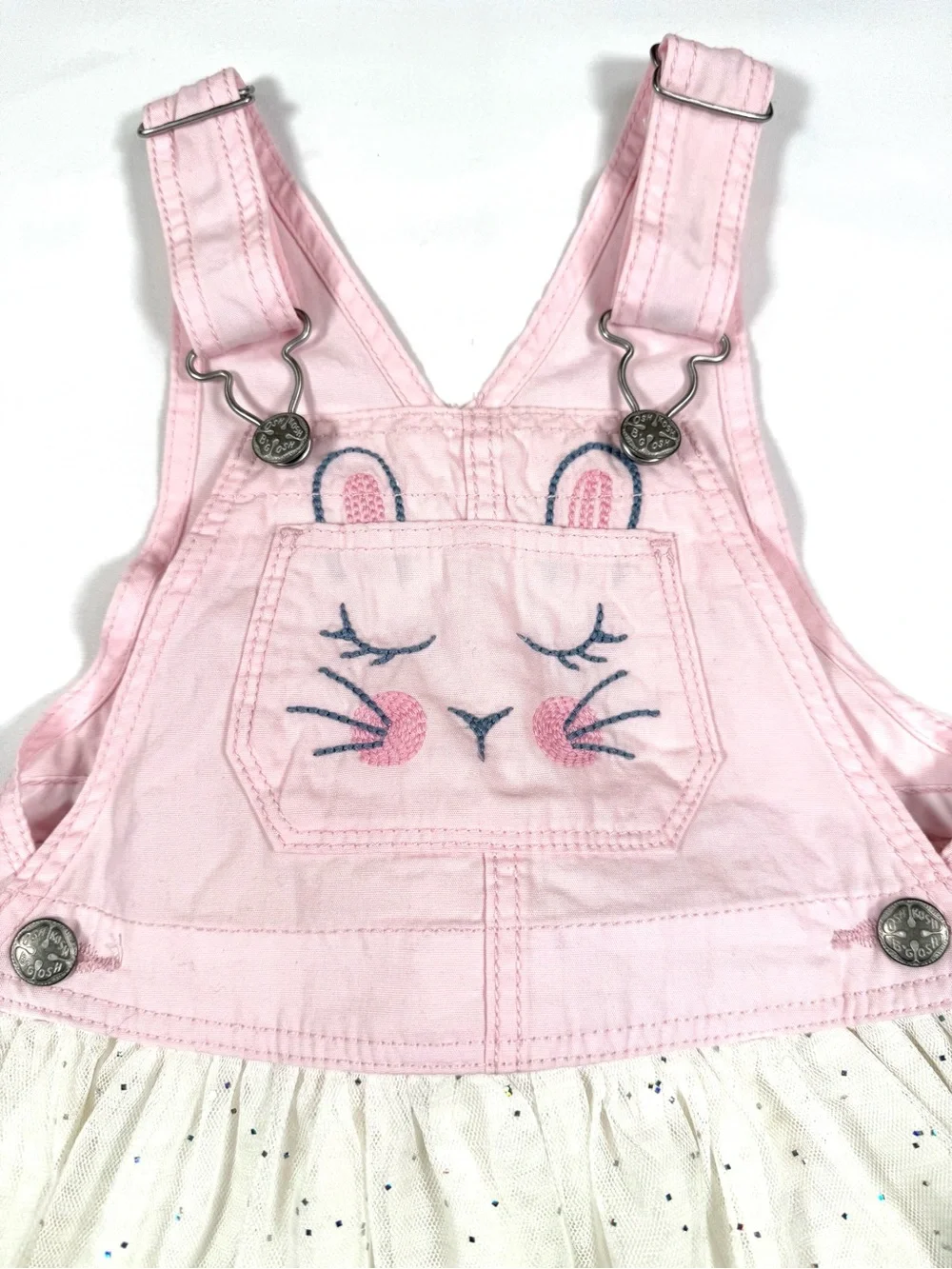 OSHKOSH Girls‎ Bunny Tail Tulle Jumper Dress 2T Easter Cottagecore Balletcore